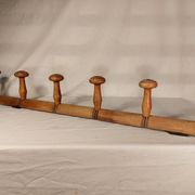 Wall coat rack 6 wooden hooks 1900s