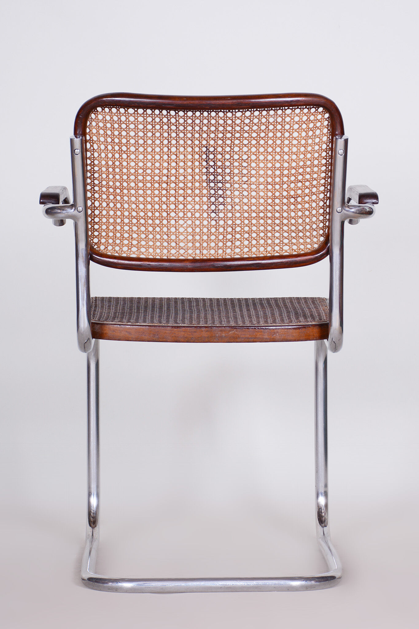 Restored Bauhaus Armchair, Marcel Breuer, Thonet, Beech, Chrome, Germany, 1930s