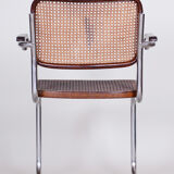 Restored Bauhaus Armchair, Marcel Breuer, Thonet, Beech, Chrome, Germany, 1930s