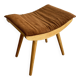 1970's Mid-Century Modern Beechwood Stool with New Upholstery
