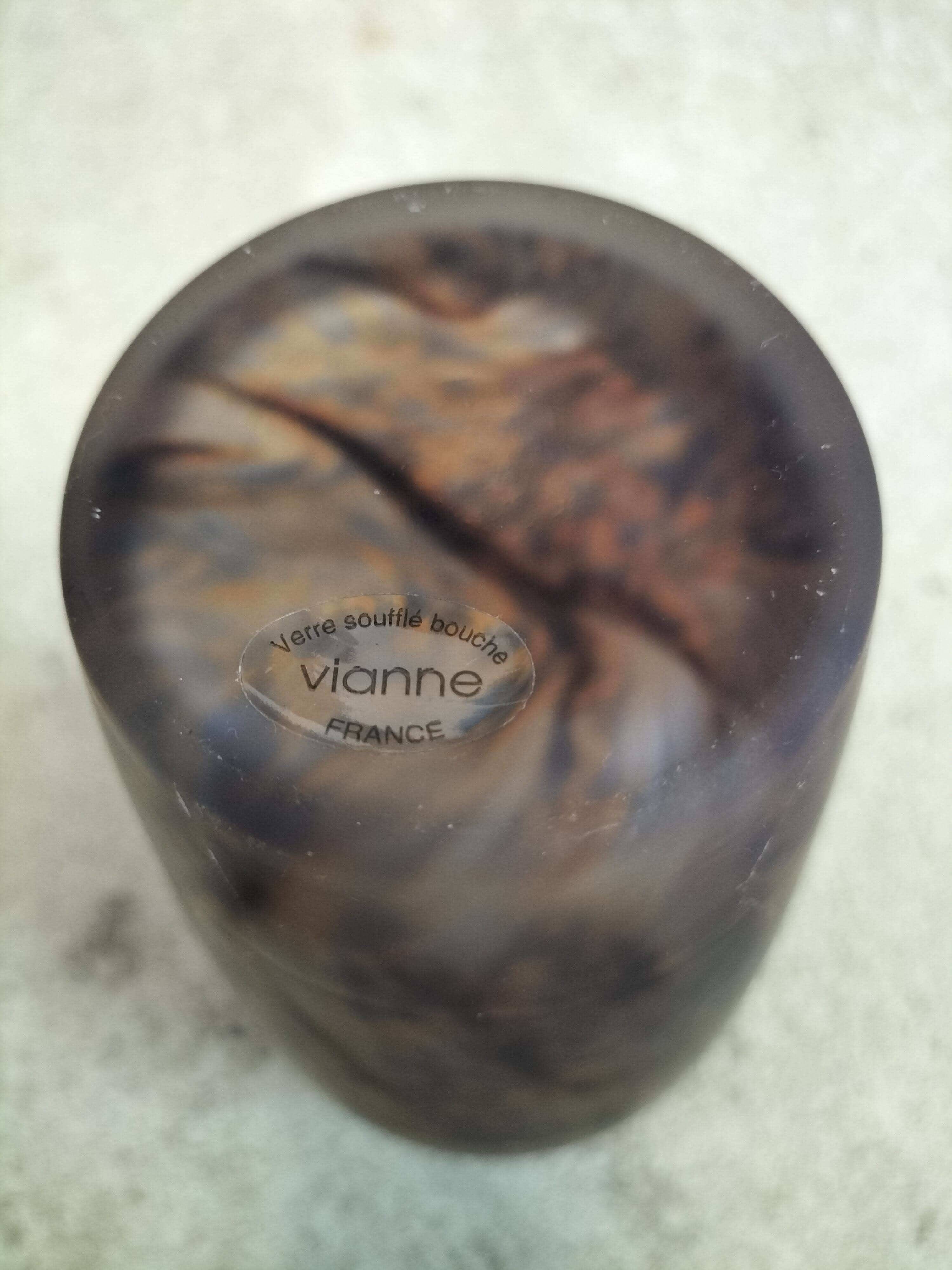 Vase verre soufflé, verrerie de Vianne