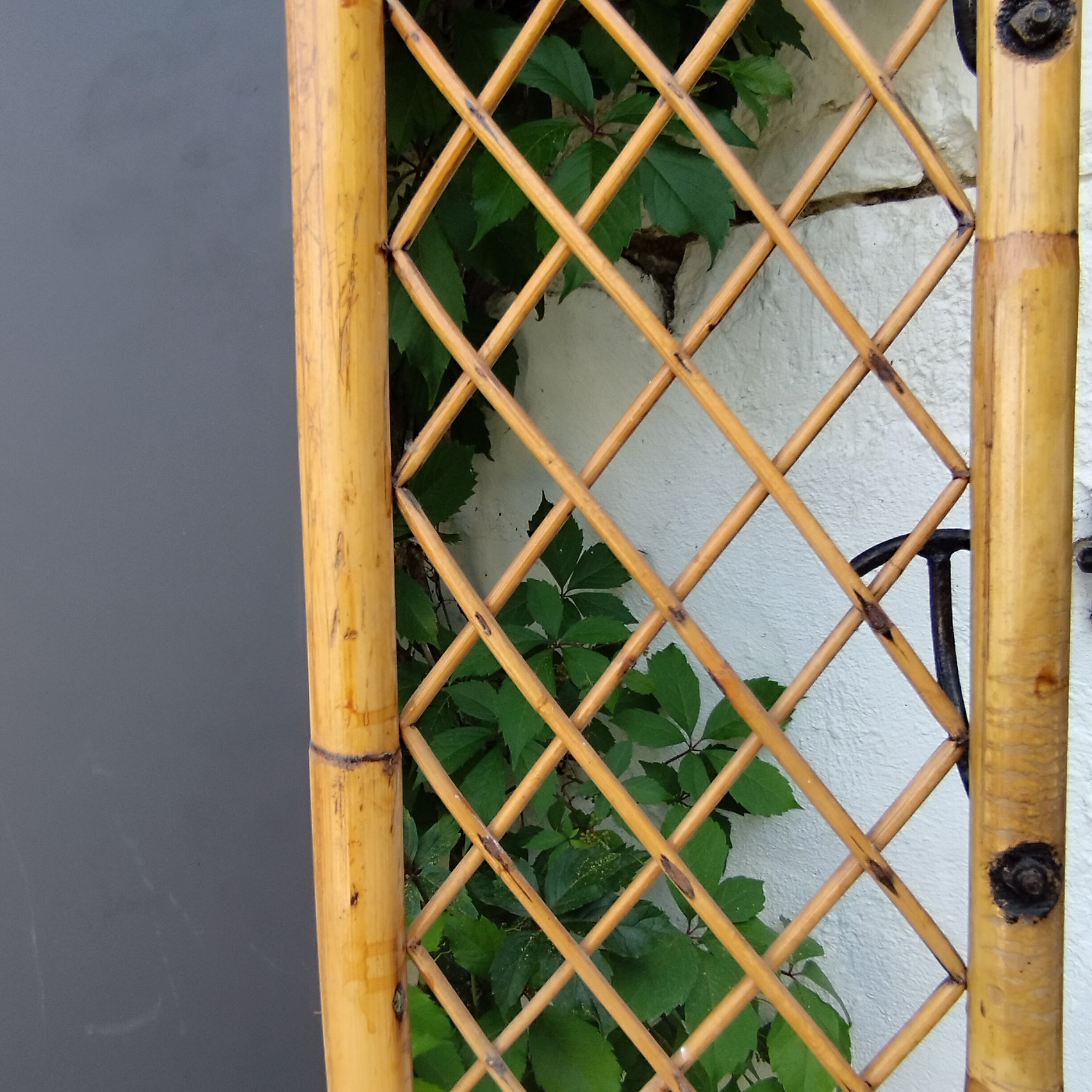 Vintage rattan wardrobe