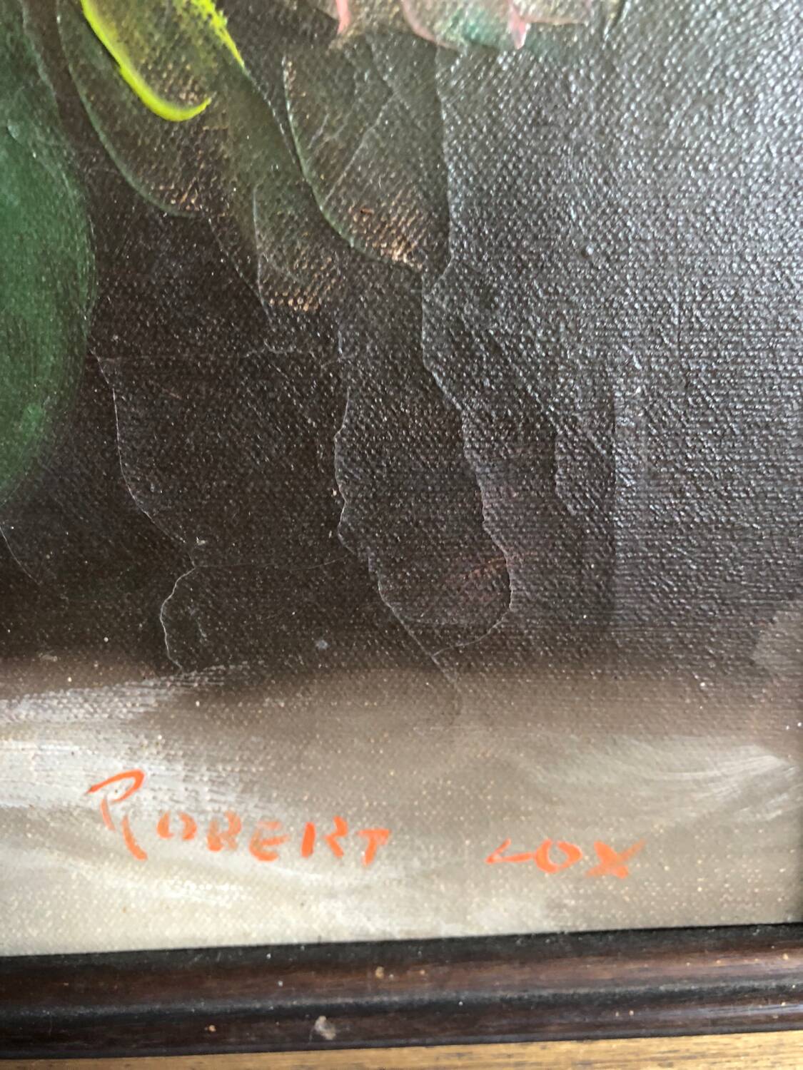 Oil on canvas still life bouquet of flowers