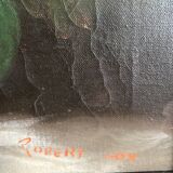 Oil on canvas still life bouquet of flowers