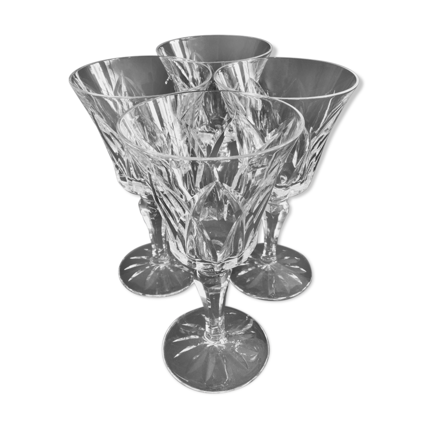4 crystal red wine glasses from saint-louis camargue model