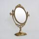 Antique psychedelic table mirror in brass, Louis XV style - 39x29cm