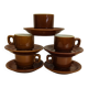 5 tasses bistrot et leurs soucoupes