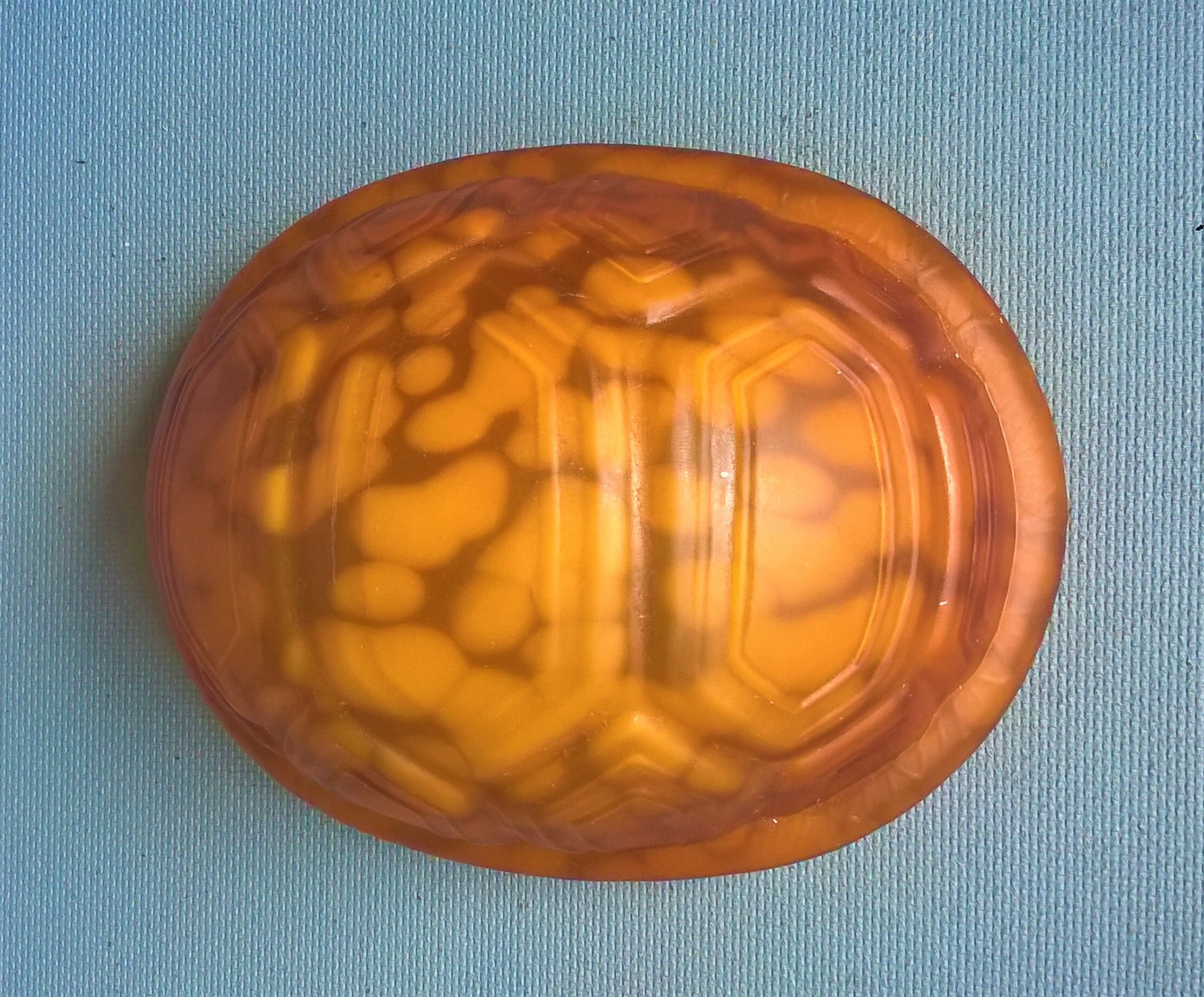 Turtle night light, patinated bronze and glass paste 1980