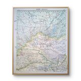 Mongolie, Asie. Planche géographique imprimée en 1900.