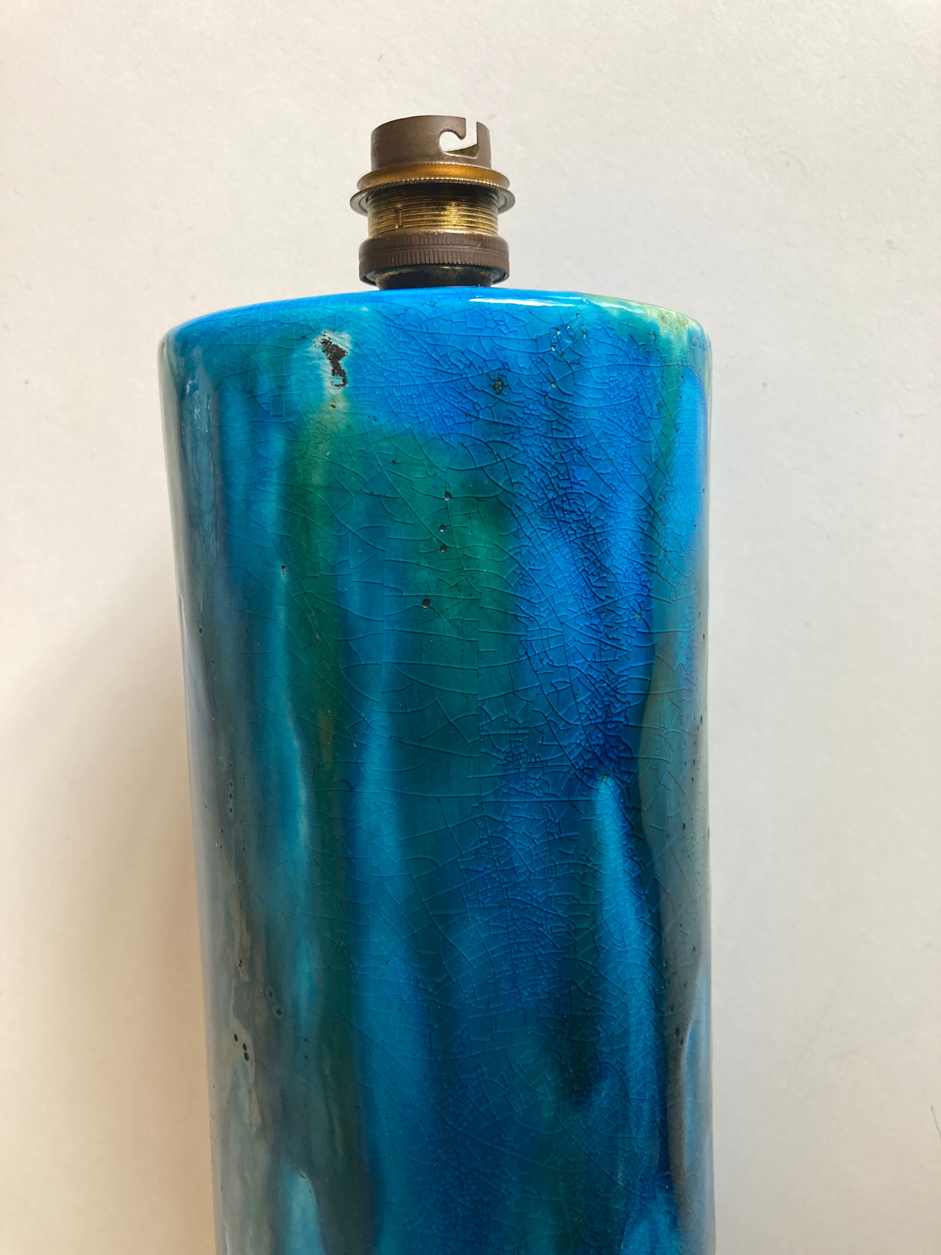 XXL ceramic ceramic earth varnished turquoise 1970