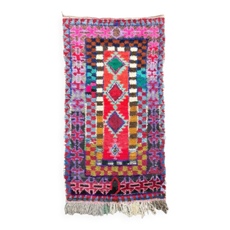 Authentic Boucherouite Moroccan Berber rug, 115x230 cm