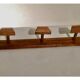 Art deco wooden beech wall door with 3 trapezoidal patères