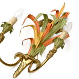 Maison Baguès, three bronze appliques decorated with camel heads and palm leaves