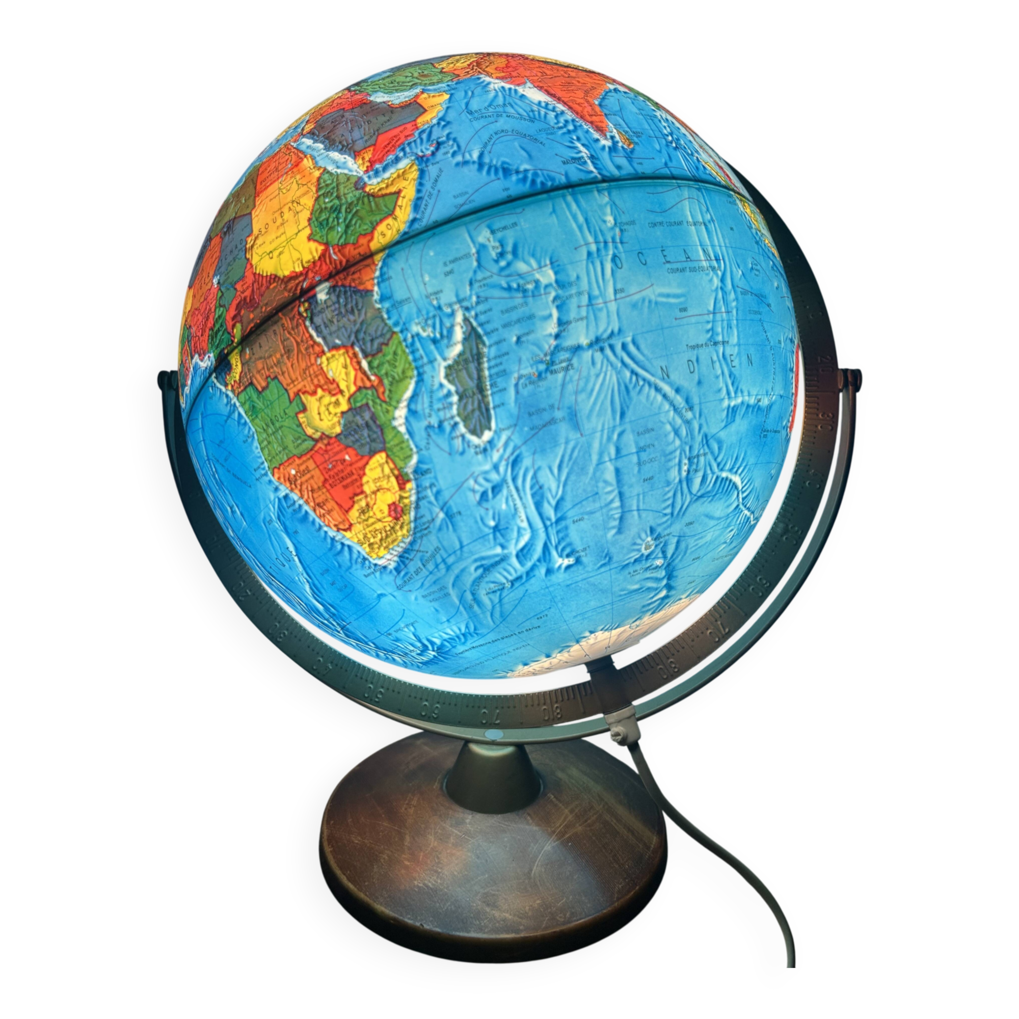 Illuminated Relief Globe – Scan-Globe Model 3Z Gyroscopic