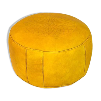 Handmade yellow fes fes ottoman 40 X 25 cm