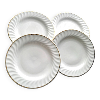 4 Assiettes à dessert porcelaine de Roumanie Apulum