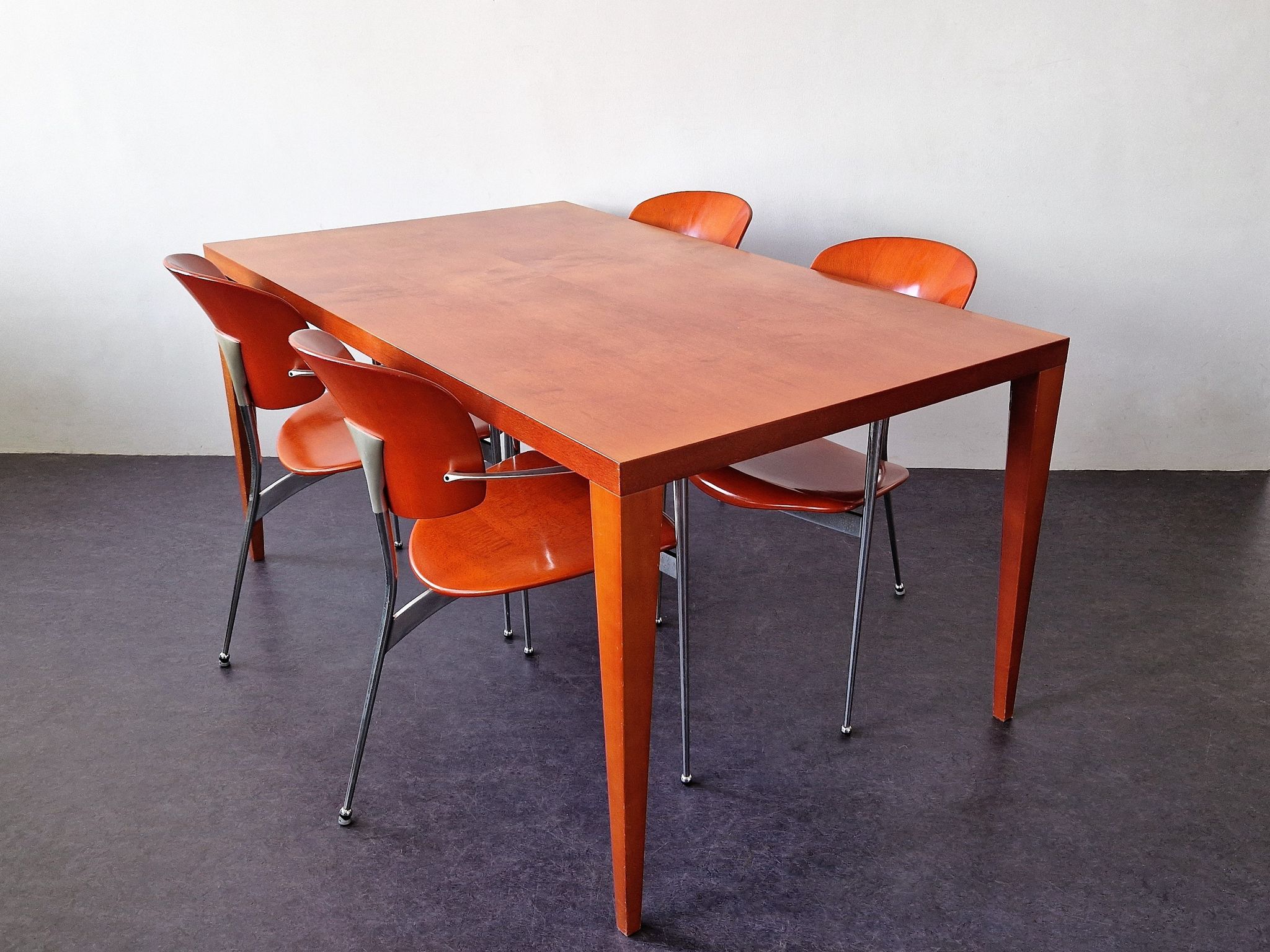 Table à manger en bois d’acajou, années 1980