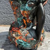 Rocaille Amphora Vase - Fat Lava Origin Vallauris or West Germany H 28 cm