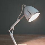 Lampe de bureau blanche chromée