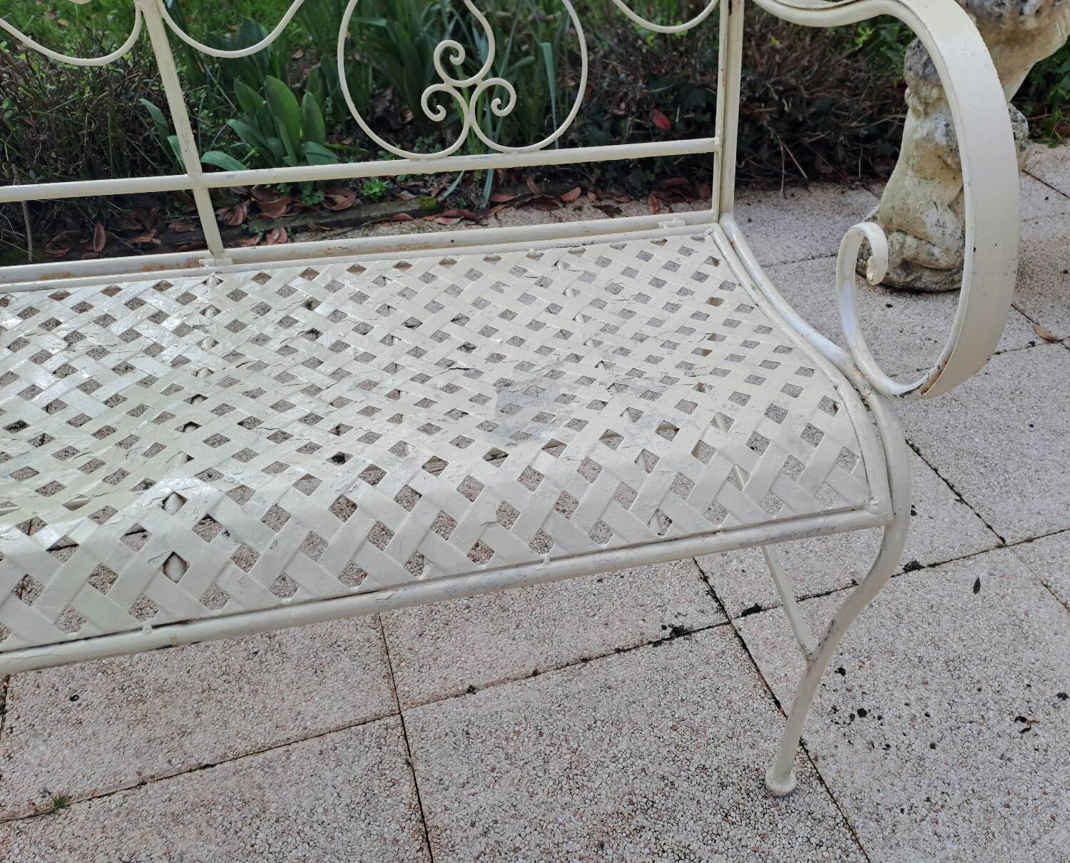 Wrought iron garden bench