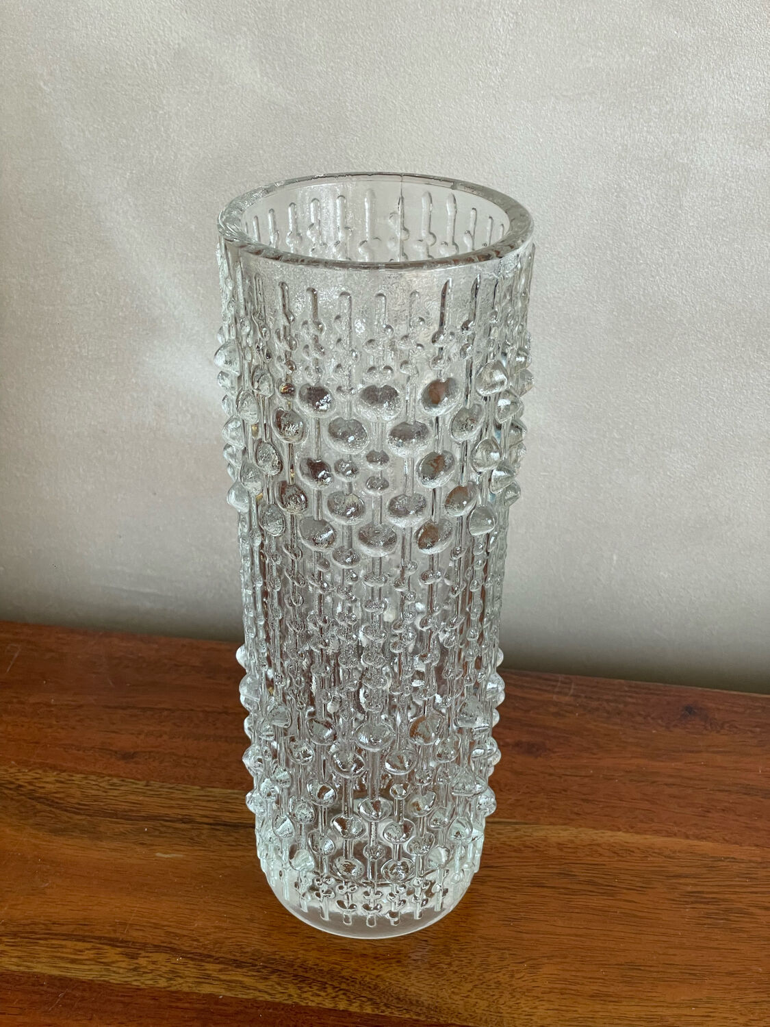 Moulded glass vase