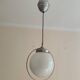 Suspension drop globe opaline white and metal structure