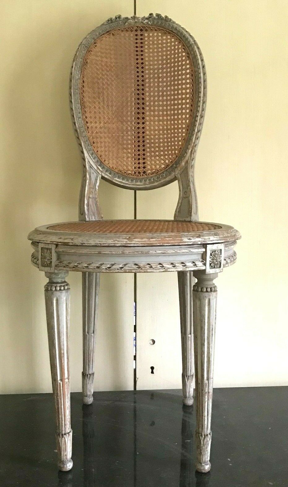 Louis XVI style chair in patinated beech XX century