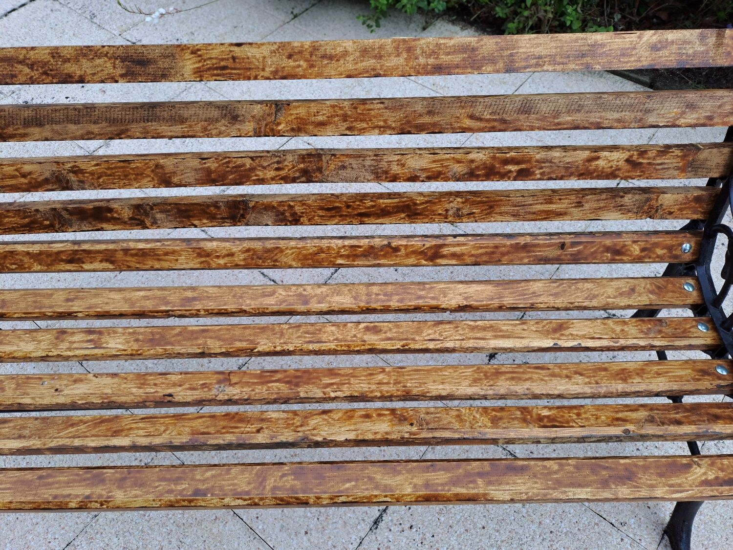 Garden bench cast iron and wood