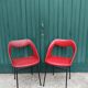 Paire de fauteuils Skaï rouge 1970