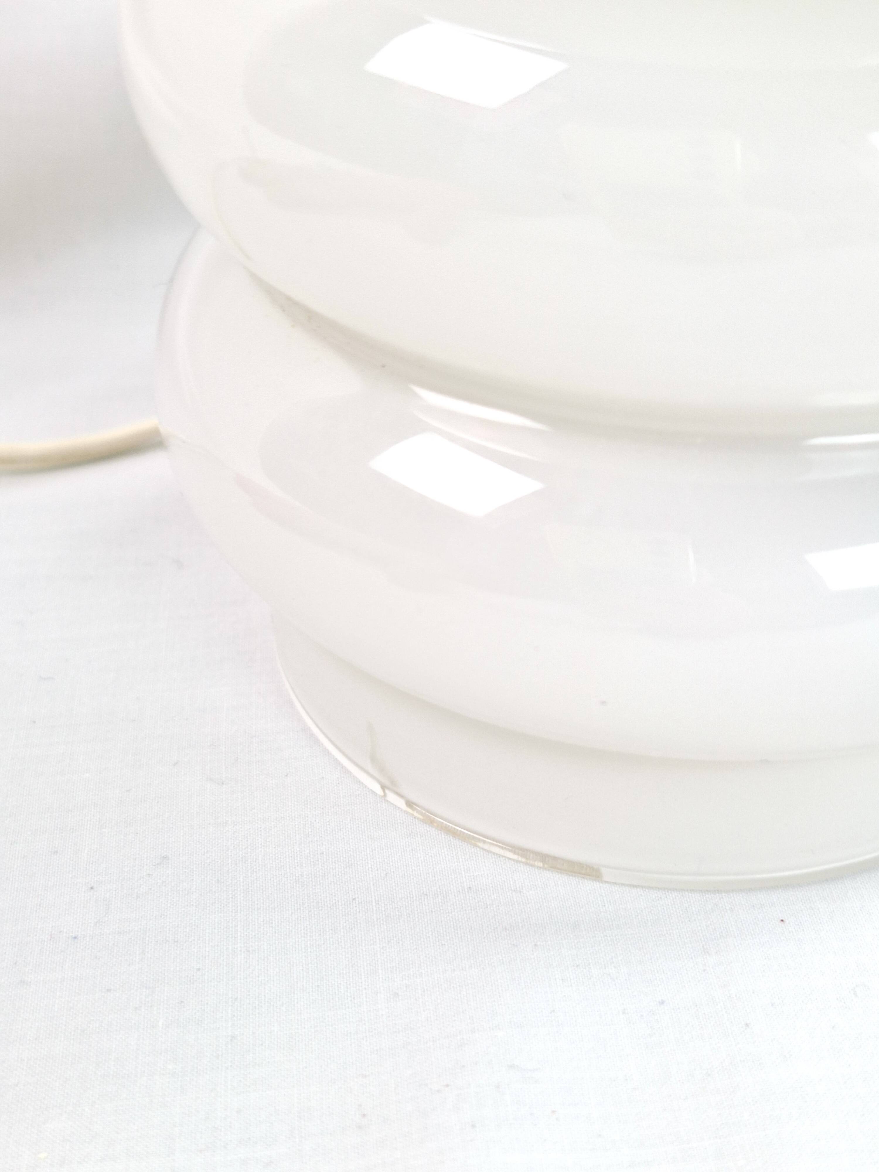 Lampe verre 70s vintage space age art déco