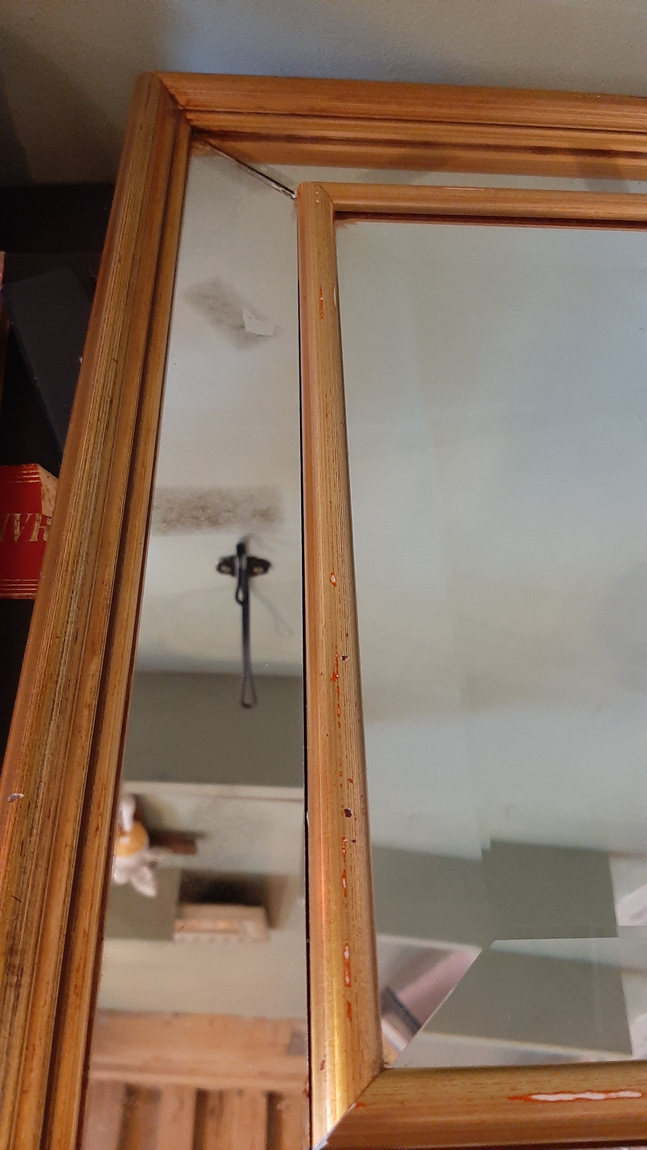 Golden wood parecloses mirror 46x57cm