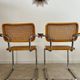 Lot 2 vintage Cesca B64 armchairs design Marcel Breuer 1970 Made in Italy light wood