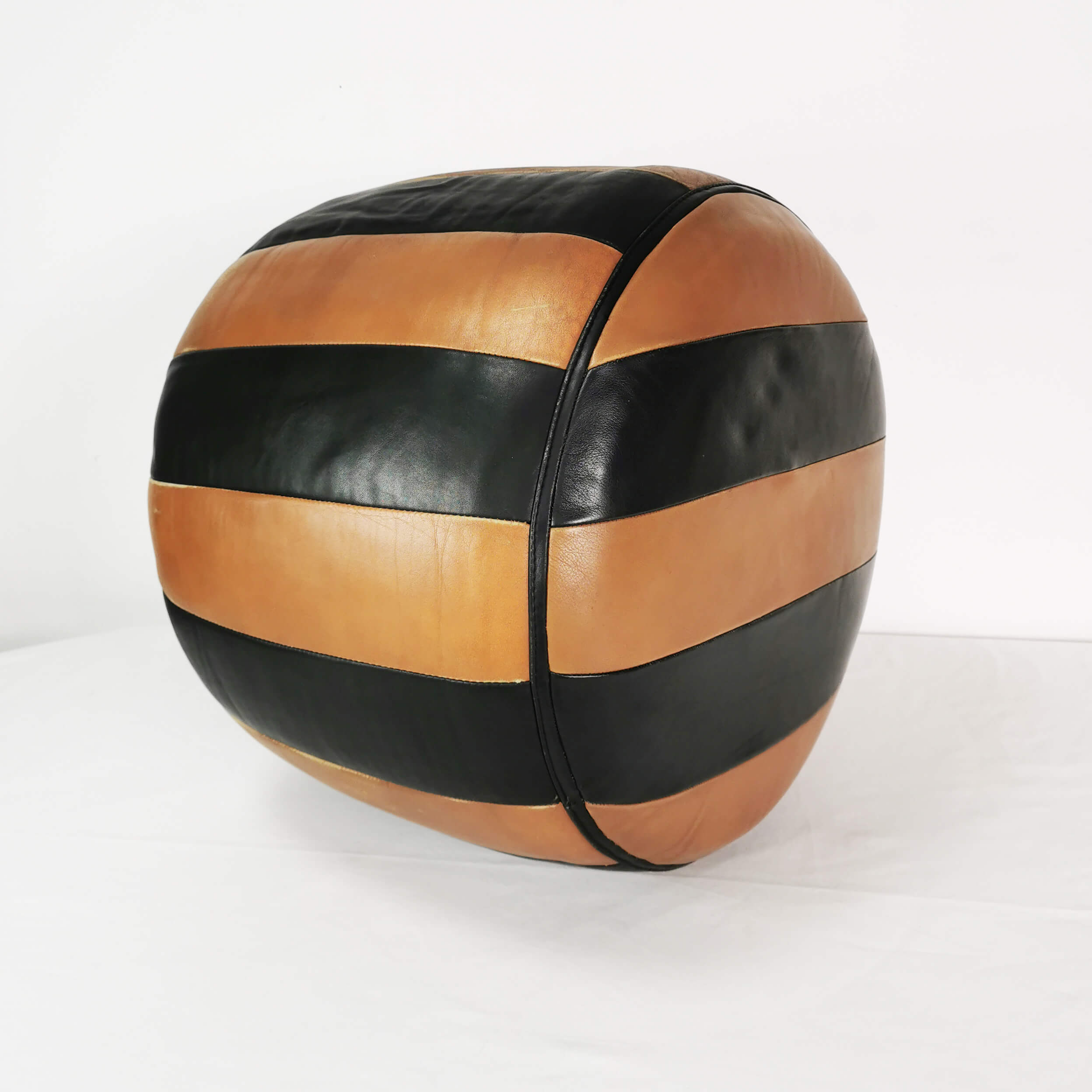 Leather pouf, Germany, 1960s