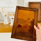 Set of two vintage Alsace wooden frames signed Boll
