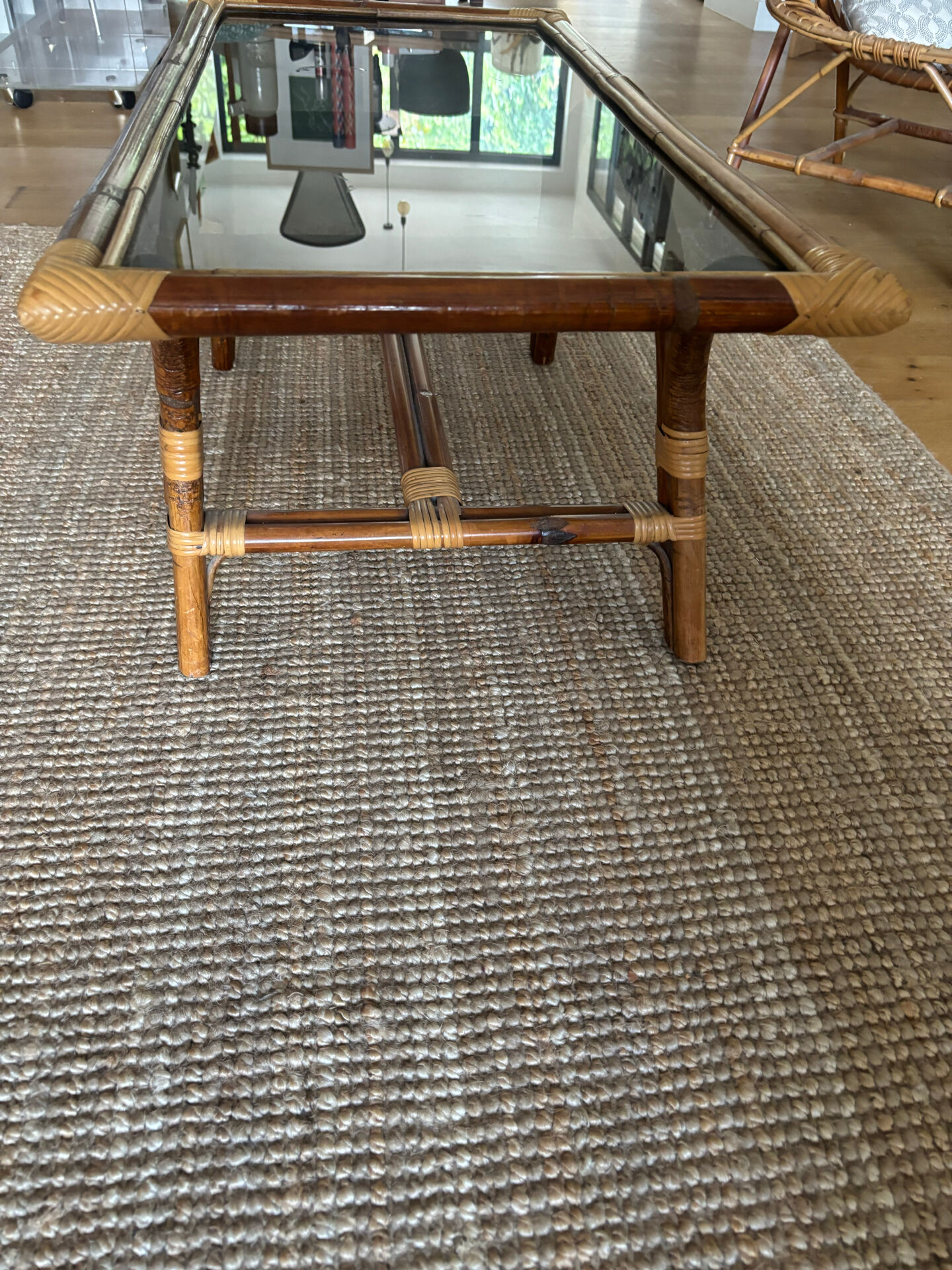 Bamboo and rattan coffee table