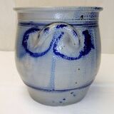 Alsaces Betschdorf stoneware flower pot, gray blue