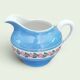 Service à thé en faience ancienne bleu et rose. Sarreguemine 1950