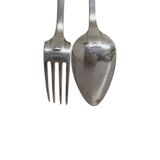 Antique Dutch Silver Fork And Spoon From Kempen, early 1900s