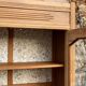 Parisian art deco glass cabinet in raw wood