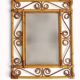 Vintage 1970s Spanish Handmade Bamboo and Rattan Wall Mirror