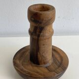 Olive wood candle holder