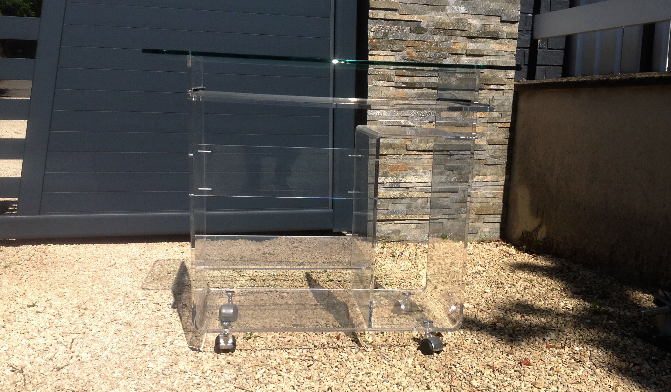 David Lange vintage plexiglass table