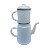 White enamelled coffee maker