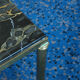 Table low neo classic bronze brass and Portoro marble