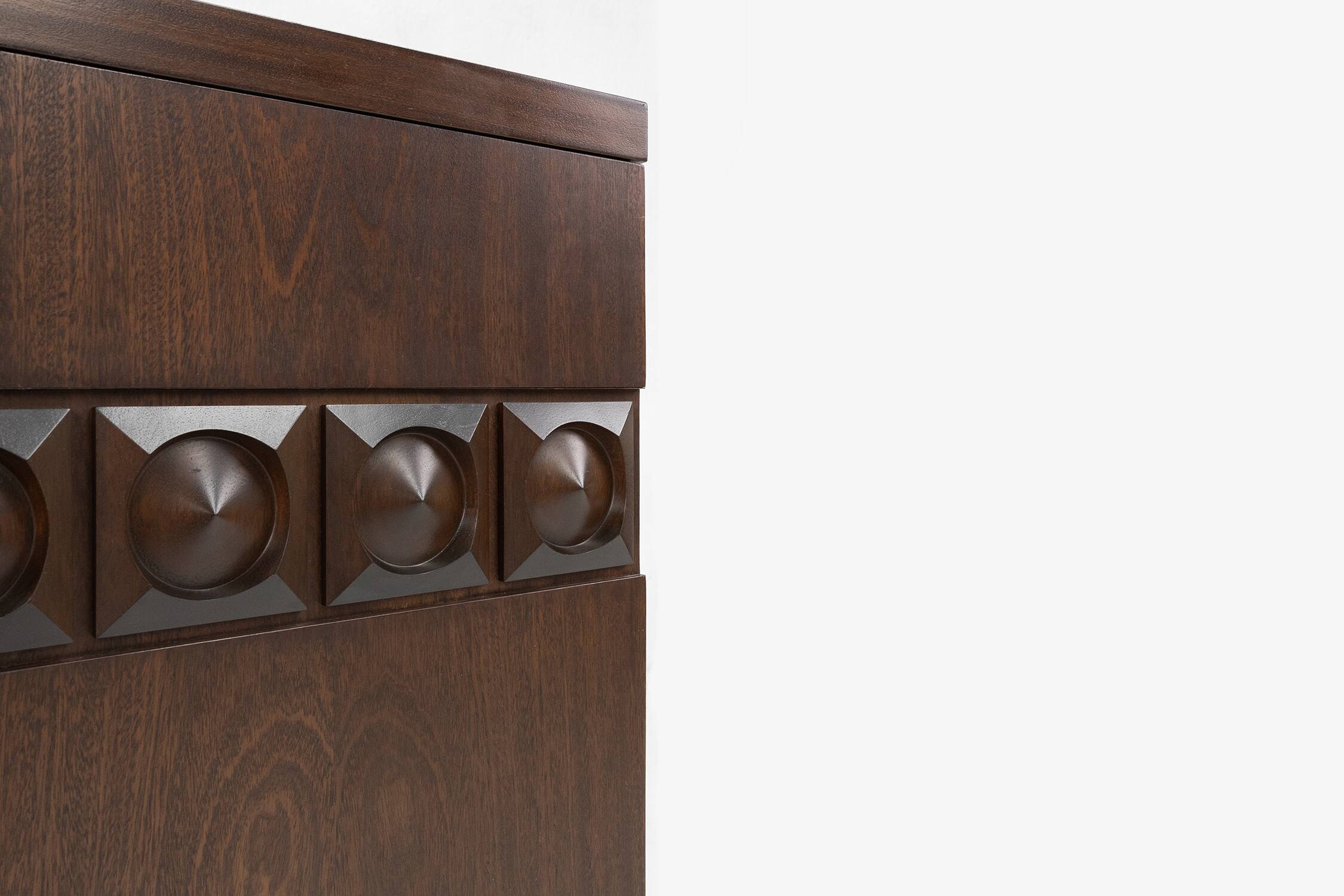 Brutalist geometrical seventies bar cabinet or high-board, Belgium