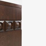 Brutalist geometrical seventies bar cabinet or high-board, Belgium