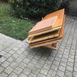 Wooden cabinet and vintage rattan 1950