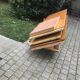 Wooden cabinet and vintage rattan 1950
