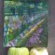 Huile sur toile impressionniste – "Le Jardin aux Iris"