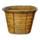 XL basket in rattan and brass, Italy, 1970, 44cm diam